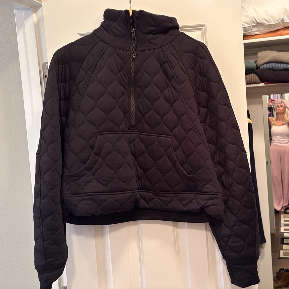 lululemon athletica Black Quilted Scuba Half Zip